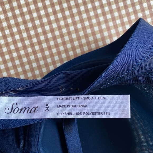 Soma Lightest lift Smooth Demi semi sheer blue bra. Size 34A. NWT - Picture 8 of 10